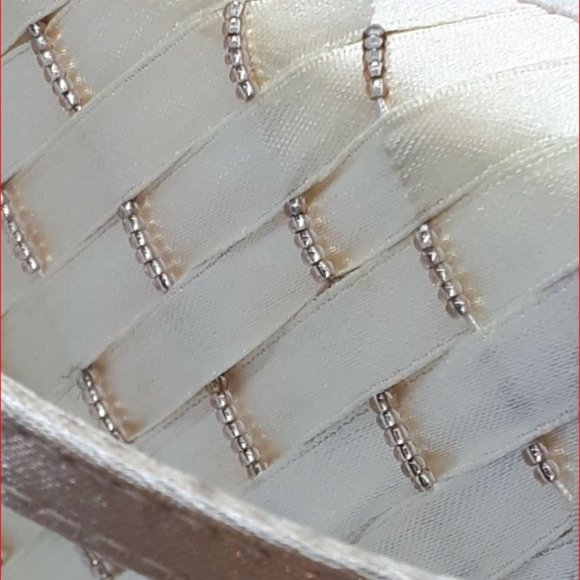 Vintage 1960s Roberto Vianni Designer Purse Gold Satin Ribbon Weave and Beads - Picture 2 of 12